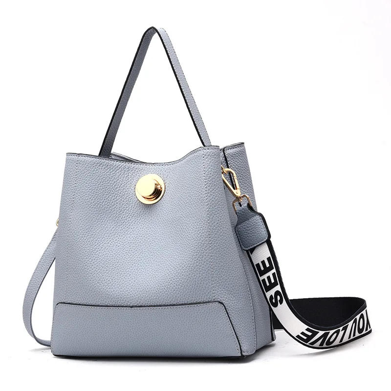 

ETONTECK 2018 Women Bucket Bag Ladies Messenger Bag Shoulder Bag Simple Crossbody Bag Tote Handbags with Letter Shoulder Belt