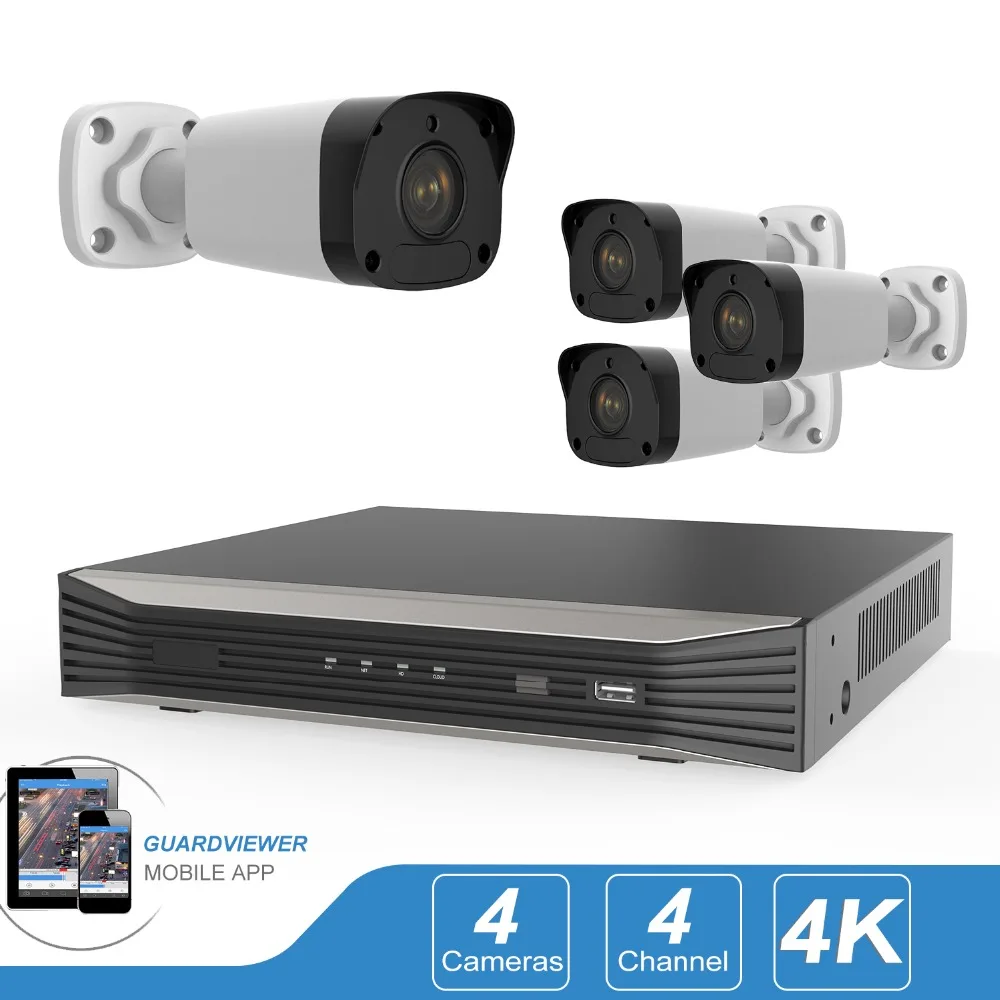 

4CH POE NVR Kit Fulll-HD 4 Channel Security Camera System IR Outdoor 5.0MP CCTV POE Bullet IP Camera P2P Video Surveillance Set