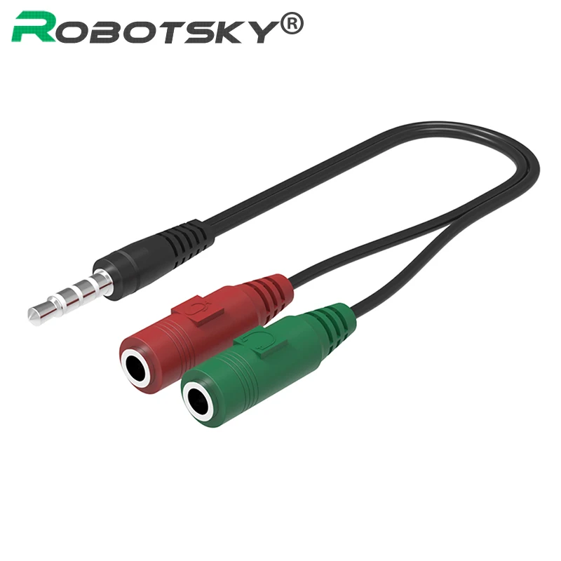 

3.5mm Jack Microphone Headphone Splitter Cable for Computer Mobile Phone 3.5 Aux Extension Cable 1 Male to 2 Female Cable