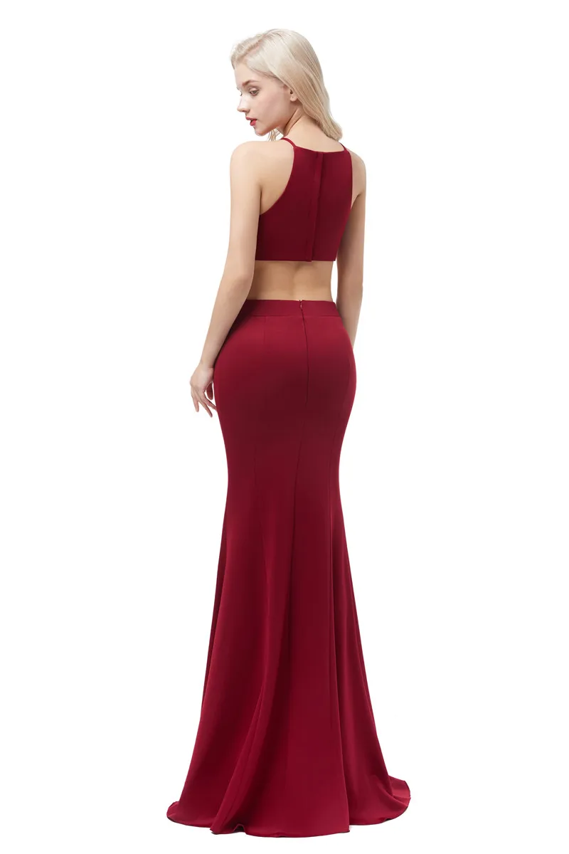Бордовое сексуальное вечернее платье Платье русалка из эластичной ткани Длинные вечерние платья с разрезом Платье на выпускной