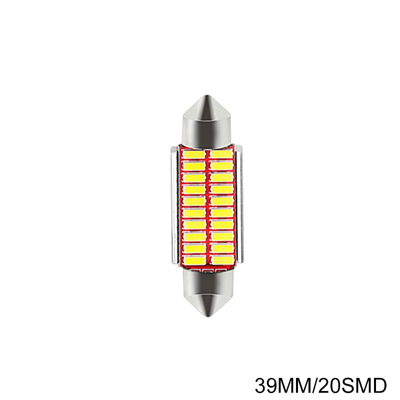 Гирлянда 31 мм 36 мм 39 мм 42 мм светодиодный светильник C5W C10W супер яркий 4014 SMD Canbus без ошибок авто Интерьер Doom лампа автомобильный Стайлинг светильник - Испускаемый цвет: 39mm 20SMD