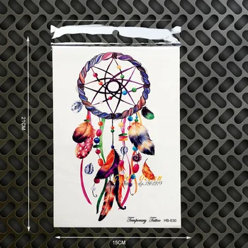

Fashion Deamcatcher Temporary Tattoo WOmen Body Art Arm Tattoo Sleeve Wall Sticker 21x15CM Dream Catcher Tatoo Home Car Decal