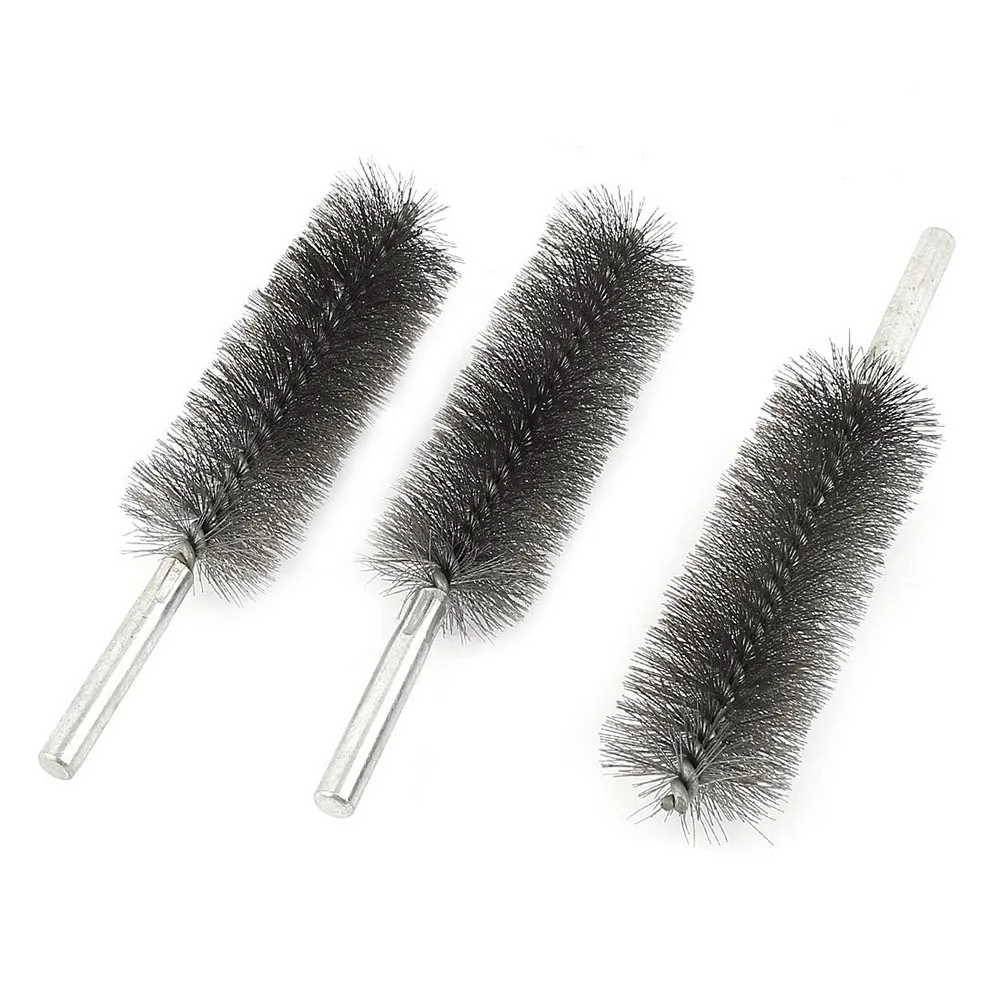 HOT 3 Pcs 35mm Dia Stainless Steel Wire Tube Brush Cleaning Tool 16cm