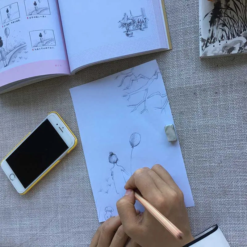 Новая китайская книга три дня для обучения карандашному рисованию эскиз учебник книга ручная рисованная ручка фигура основы книга с двумя карандашами