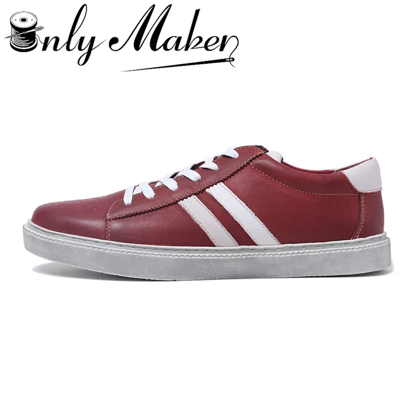 

Onlymaker Yolkomo Men's Waxy Nubuck Leather Fashion Sneakers Low-Top Casual Plate Shoes