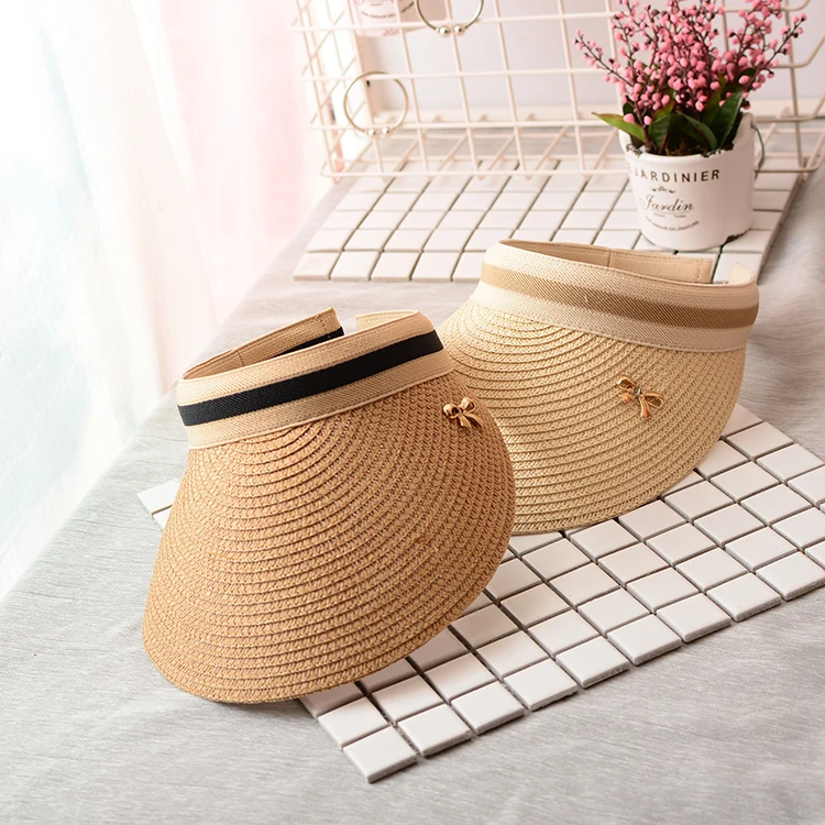 الصيف المرأة سترو قبعات للحماية من الشمس Bowknot قبعات لا تغطي الرأس بالكامل صناعة يدوية DIY قبعة عطلة شاطئ كاب عارضة الظل قبعة فارغة عارية الصدر ... الصيف المرأة سترو قبعات للحماية من الشمس Bowknot قبعات لا تغطي الرأس بالكامل صناعة يدوية DIY قبعة عطلة شاطئ كاب عارضة الظل قبعة فارغة عارية الصدر ...