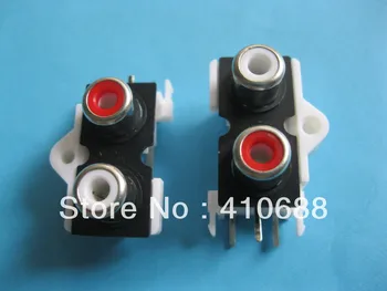 

AV2 Pin Jack RCA Female 2 Color Audio Video AV Socket Connector AV2-9 100 pcs per lot HIGH Quality HOT Sale