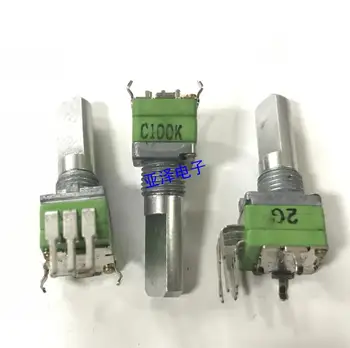 

2PCS/LOT Taiwan ALPHA Alfa R09 type precision potentiometer, double C100K logarithmic step, handle shaft length 15MM