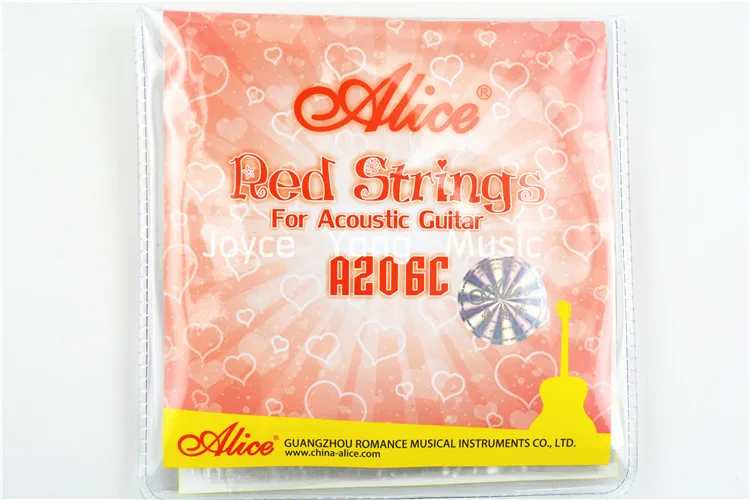 

Alice A206C-SL Red Alloy Wound Acoustic Guitar Strings 1st-6th Strings Free Shipping