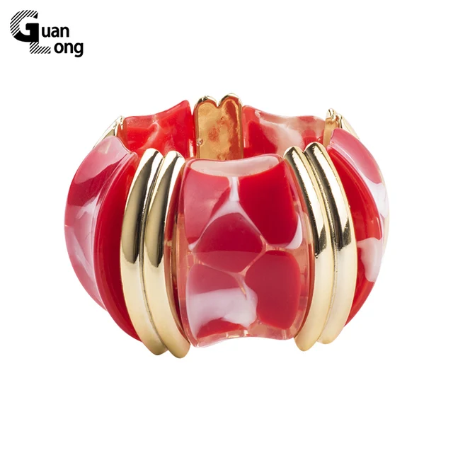 GuanLong Fashion Geometric Resin Charm Strand Bracelets For Women Summer Fashion GuanLong Fashion Geometric Resin Charm Strand Bracelets For Women Summer Fashion
