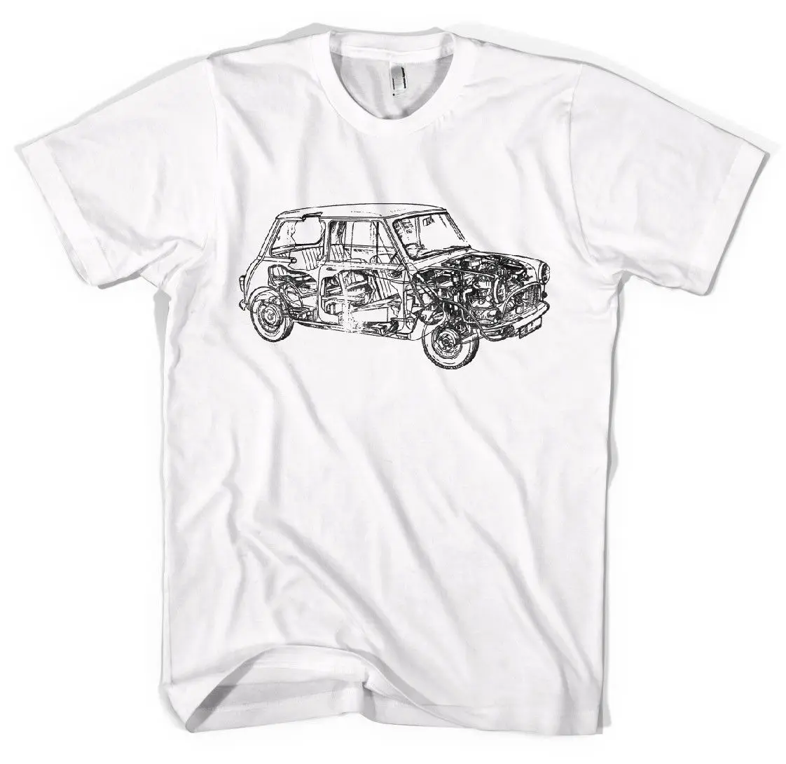 Классическая футболка унисекс с изображением машинок Mini Cooper качественная
