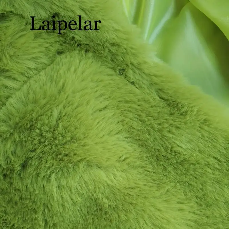 Модное короткое пальто Laipelar из искусственного меха зеленого цвета зимний