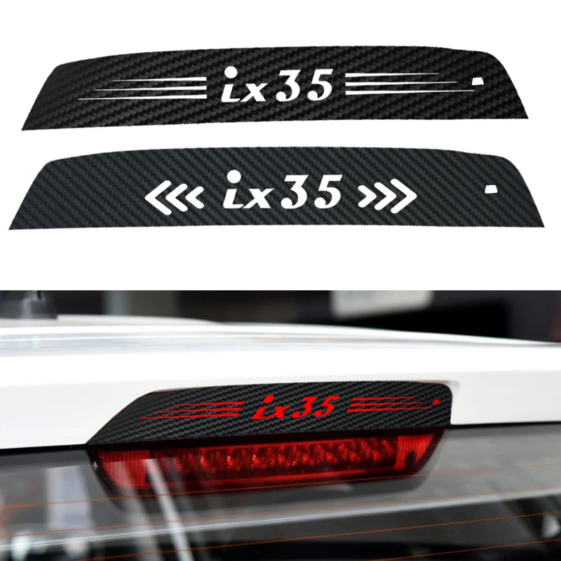 

Car Carbon Fiber Vinyl Brake Lights Decorative Cover High Mount Stop Lamp Sticker for hyundai ix35