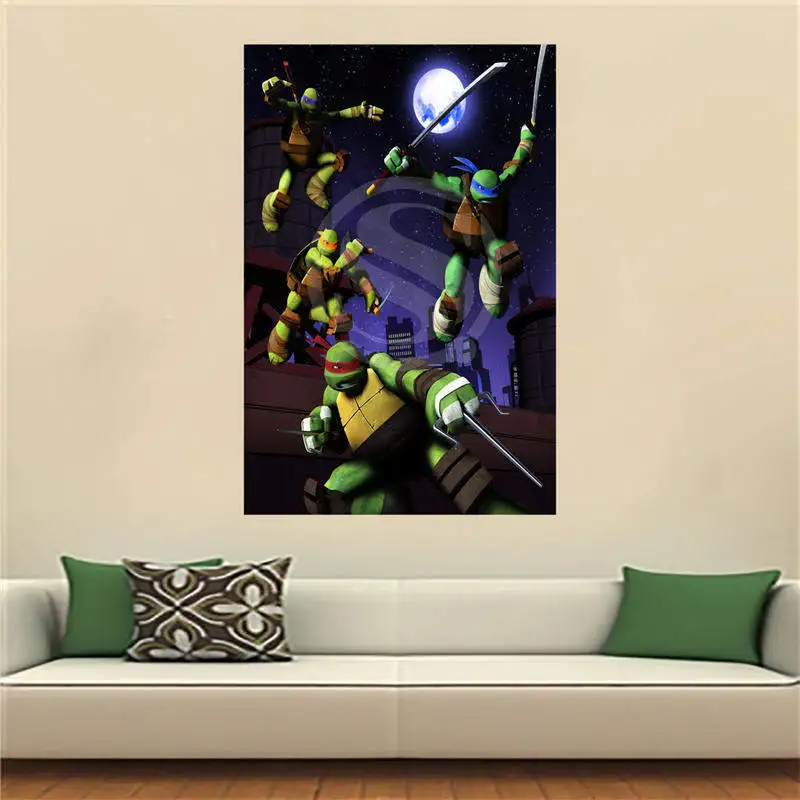 Wjy510n24 Teenage Mutant Ninja Turtles Satin Painting Wall Silk