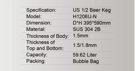 15,5 галлон(1/2 баррель) Коммерческий Kegs-Drop-In D СИСТЕМА Sankey клапан