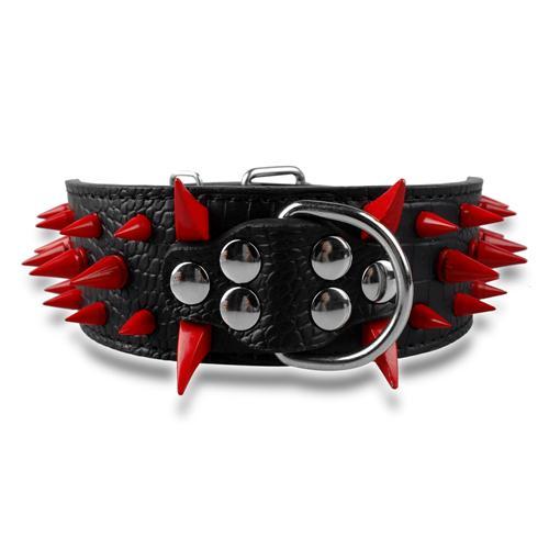 Wide Sharp Spiked Studded Leather Dog Collars Pitbull Bulldog Big Dog Collar Adjustable For Medium Large Dogs Boxer S M L XL