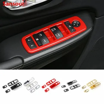 

Sansour ABS Car Interior Window Switch Button Decoration Cover Stickers for Jeep Cherokee for Grand Cherokee for Dodge Durango