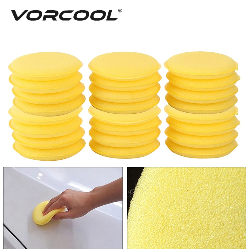 24PCS/Set Car Cleaning Sponge Pads Polishing Foam Waxing Wax Applicator
