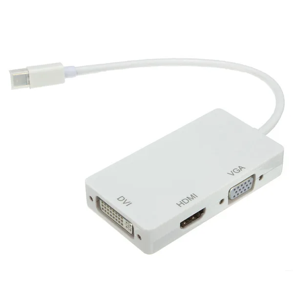 

3 in 1 1080P Mini DP DisplayPort Male to VGA DVI HDMI Female Converter Adapter Cable Multifunctional for Apple for Macbook Pro
