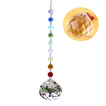 H& D 40 мм Хрустальный шар-Призма чакра Suncatcher цвета Rondelle бусины Strand дизайн Радуга солнце Catcher для окна домашний Декор подарок
