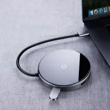 Baseus USB Type C HUB to USB 3.0+ USB2.0 for Macbook Pro HUB Adapter Qi Wireless Charger for iPhone XS Max Computer Accessory