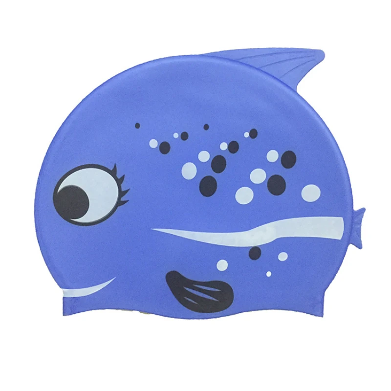 Pudcoco/ шапочка для плавания с изображением рыбки, милая Водонепроницаемая детская шапочка для плавания с рисунком из мультфильма, силиконовые аксессуары для плавания для детей ясельного возраста