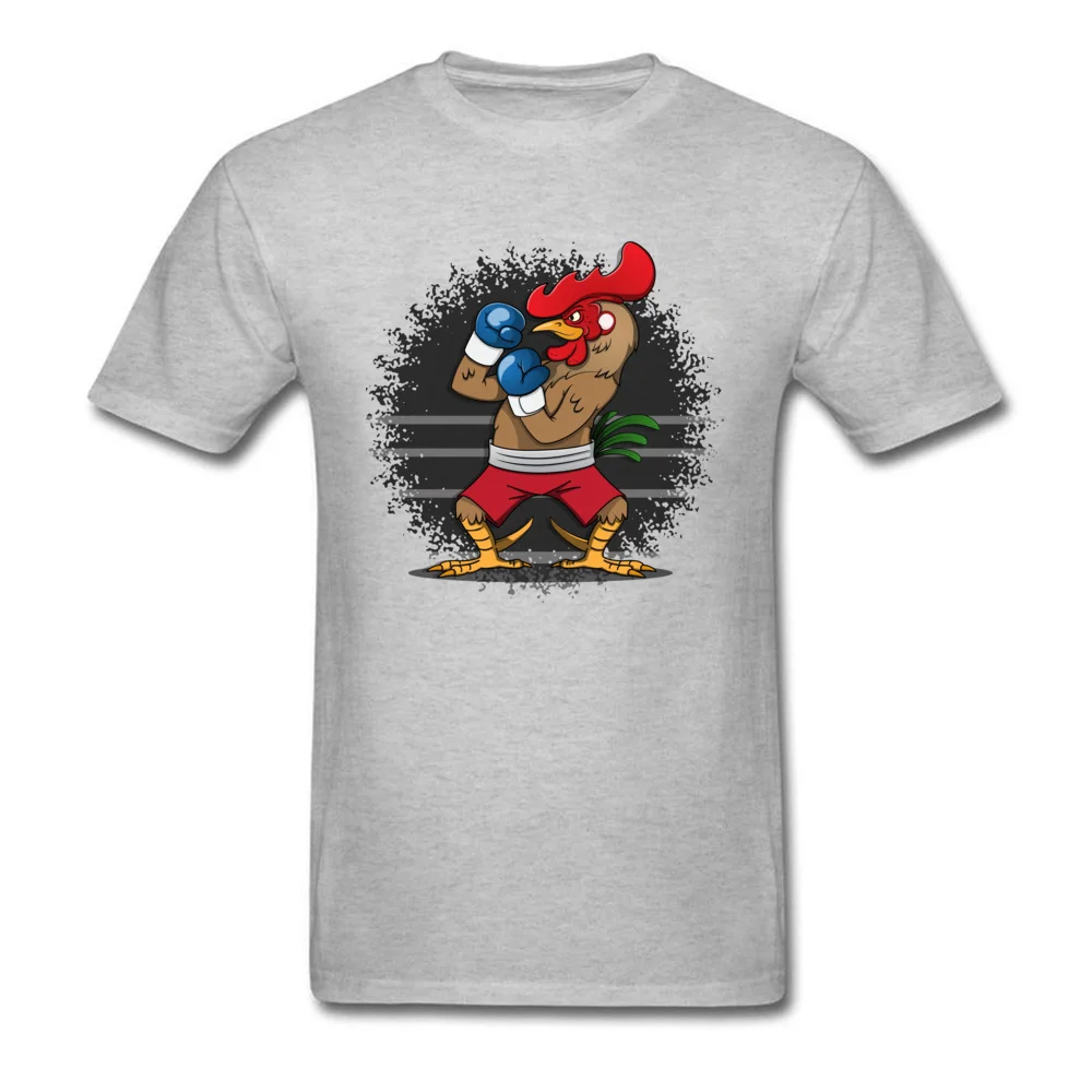  Simple Style Tops Tees New Coming Short Sleeve Men T-shirts TpicOriginaltitle Custom VALENTINE DAY Tops Tees Crew Neck Boxing Rooster grey