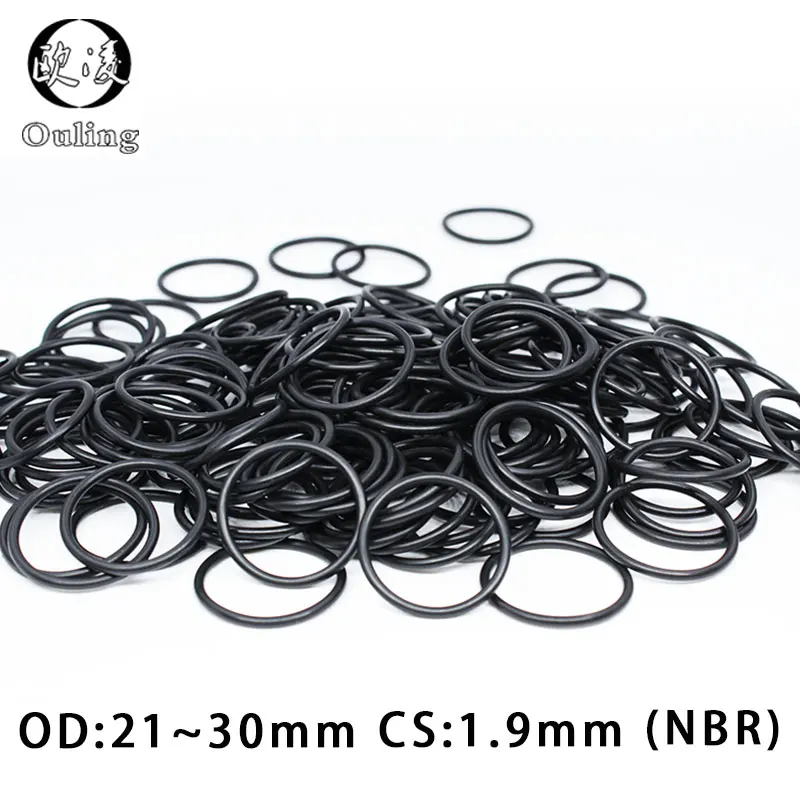 

20PCS/lot Rubber Ring Black NBR Sealing O-Ring 1.9mm Thickness OD21/22/23/24/25/26/27/28/29/30mm O Ring Seal Gasket Oil Washer