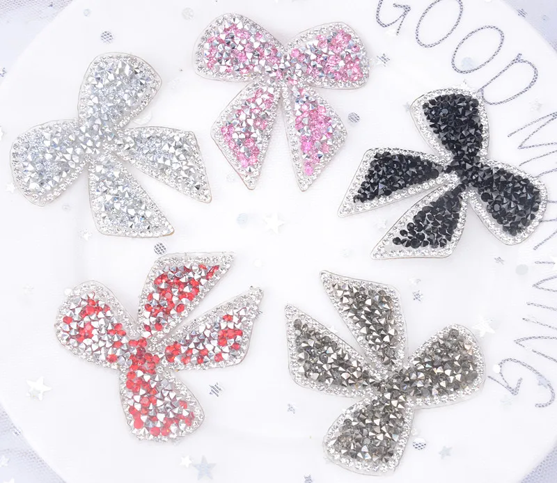 

Free ship Hotfix Rhinestone motifs butterfly mesh 15pcs/lot iron on transfer Applique patches for clothing shoe bags craft diy