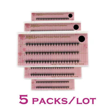 

5 Packs/Set Beauty Natural Long 10 Roots 0.10 C Curl 3D Individual Eyelashes Extension Soft Black Fake False Eye Lashes Tools