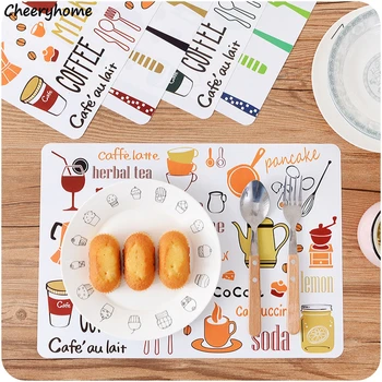 

Cheeryhome 4Pcs/set Placemats Cartoon Pattern Table Mat Dining Tableware Pads Coasters Plate Bar Table Tapete de lugar For Kids