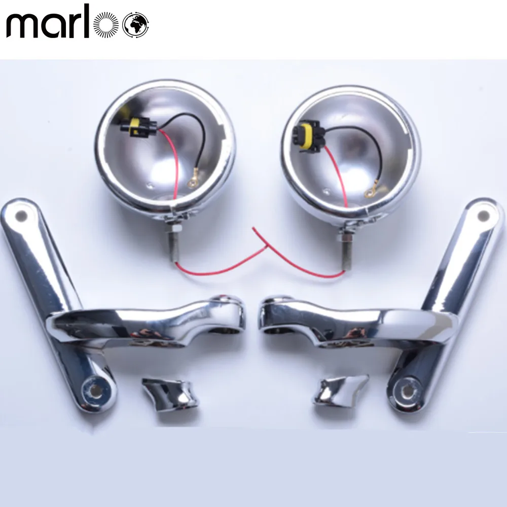 

Marloo 4.5" 4 1/2 inch Brackets Bucket For Harley Street Glide Harley Touring Electra Glide 4.5" LED Auxiliary Lighting