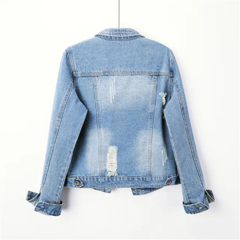 Günstig 2018 Plus Größe 5XL Denim Jacke Frauen Freund Jean Mantel Streetwear Harajuku Vintage Herbst Grundlegende Oberbekleidung