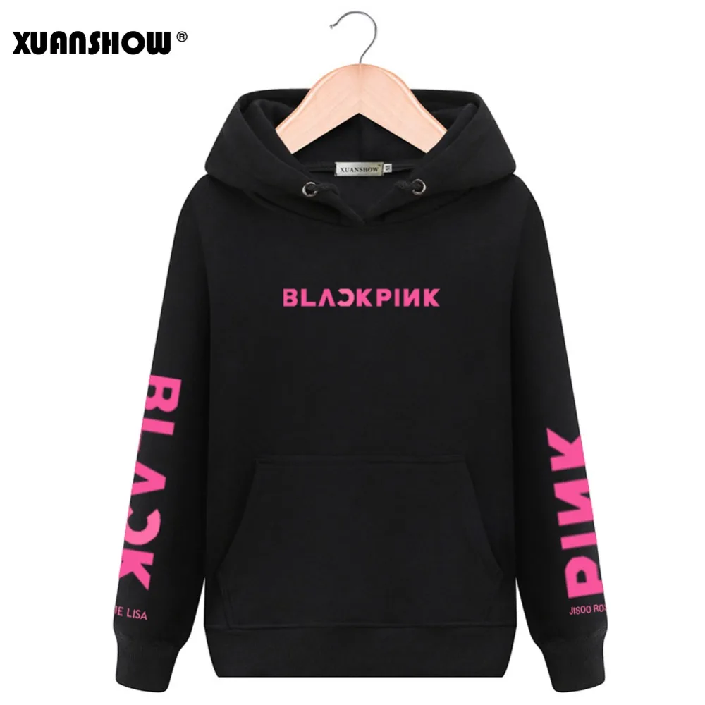 XUANSHOW للجنسين الأزياء هوديس Swirtshirts Blackpink KPOP طويل كم قبعة الملابس البلوفرات بلوزات Sudadera موهير S-XXL XUANSHOW للجنسين الأزياء هوديس Swirtshirts Blackpink KPOP طويل كم قبعة الملابس البلوفرات بلوزات Sudadera موهير S-XXL