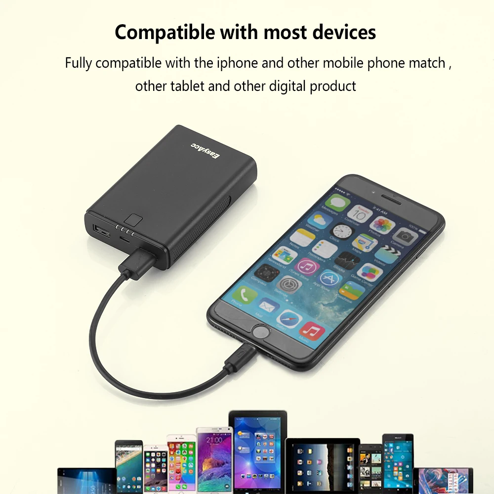 EasyAcc 11000 мАч Внешний аккумулятор для iPhone, мобильный телефон, внешний аккумулятор, Мини Портативный внешний аккумулятор, два USB зарядного устройства, внешний аккумулятор