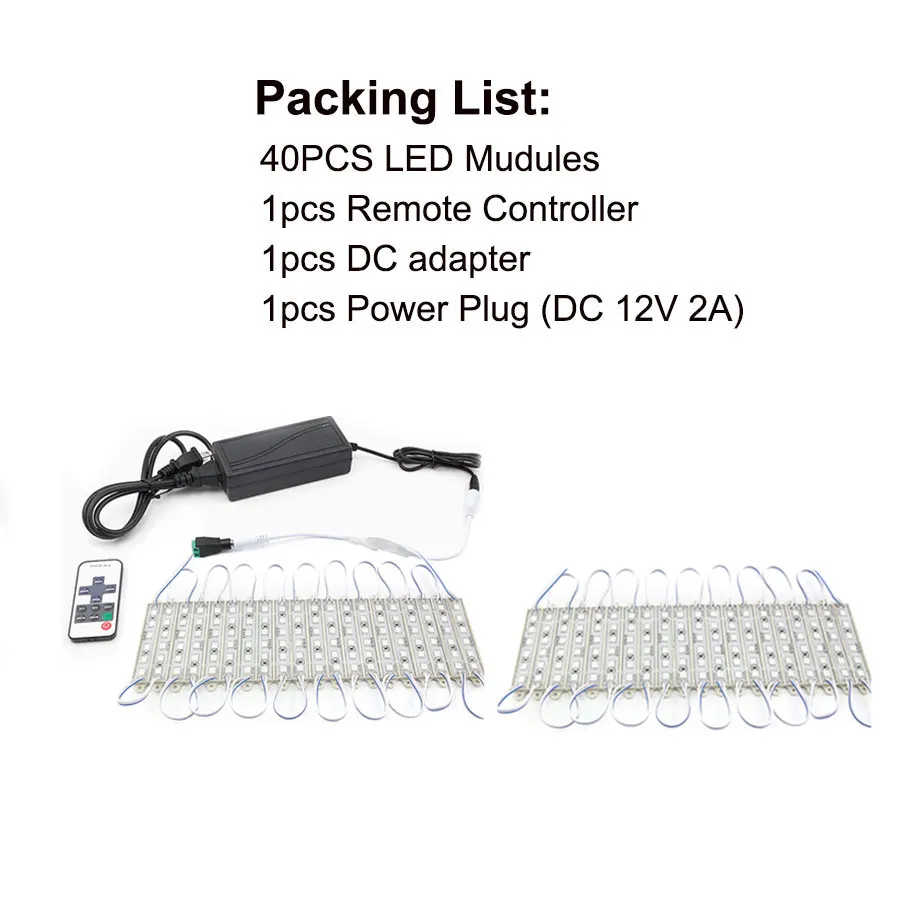 40PCS one set Суперяркий SMD 5054 светодиодный модуль 6 светодиодный s DC12V Водонепроницаемый магазин оконные светильники светодиодный рекламный модуль лампы(синий - Цвет: 40PCS one set