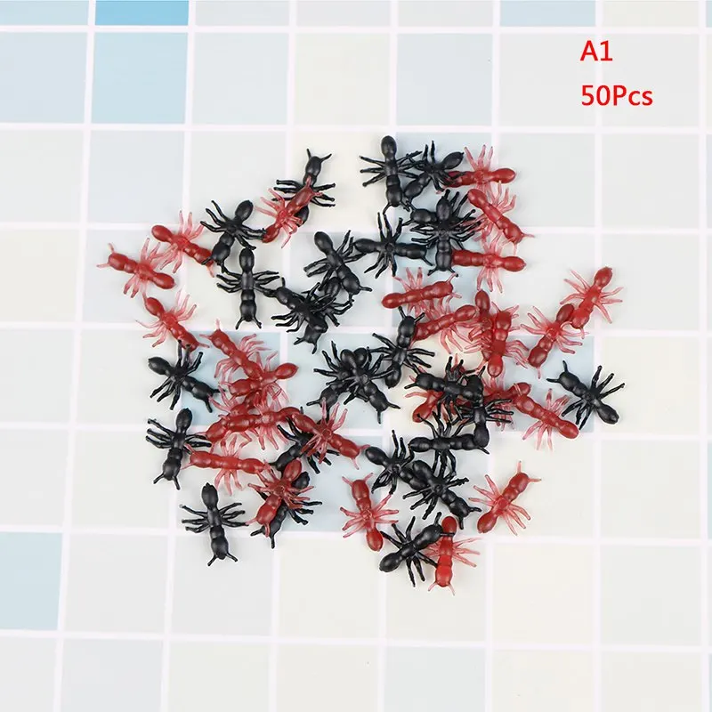 50/100/200 шт. моделирования муравьи Пластик мини муравьиные игрушки 1,5*1,6 см веселая обувь для хеллоуина насекомых для фокусов Умная игрушка игрушечный муравей для подарки для детей