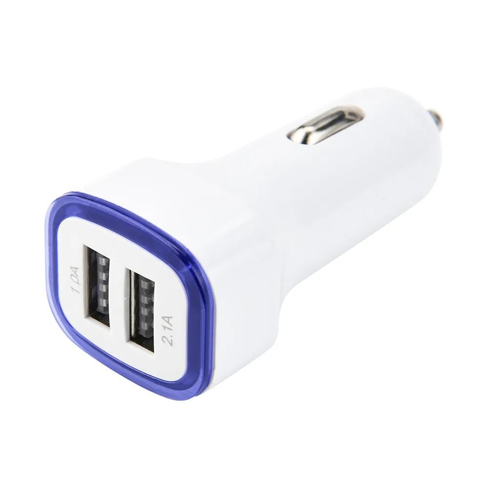 2.1A светодиодный двойной USB Автомобильное зарядное устройство Универсальный 2 порта Быстрая зарядка зарядное устройство адаптер прикуриватель для телефона