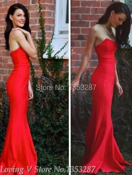 Tight Red Strapless Dress