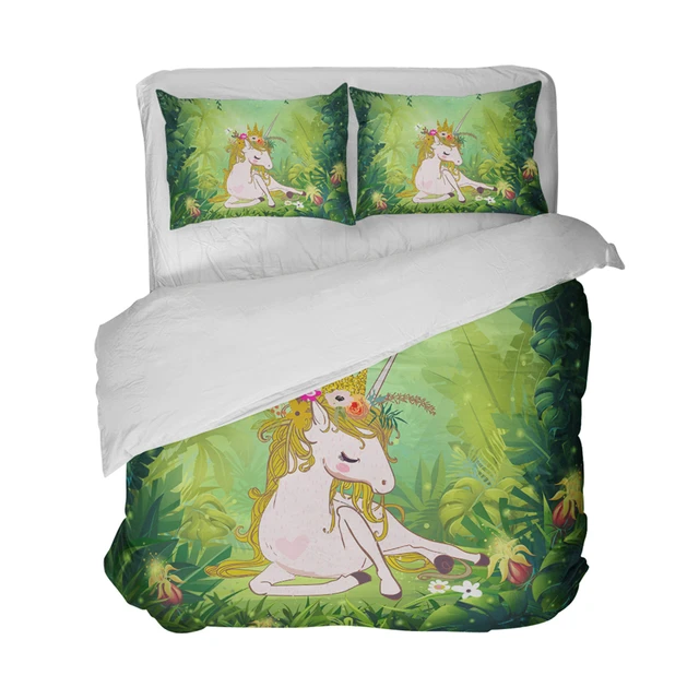 Princess Green Unicorn Bedding Set