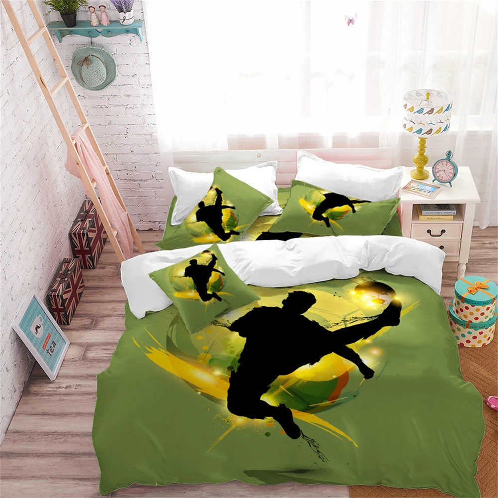 HOT 3D Bedding Set Football Basketball Rugby Duvet Quilt Cover Set All Size UK