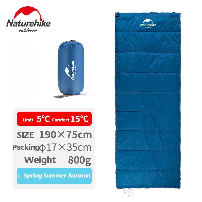 

Naturehike 190 * 75cm Outdoor Portable Envelope Cotton Sleeping Bag Camping Travel Hiking Ultra-light Sleeping Bag Travel Bag