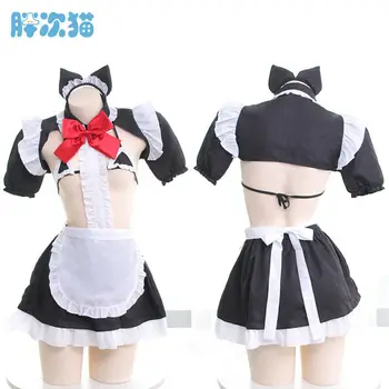 

Japanese Sweet Lolita Sexy Cute Bow Maid Sleepwear Kawaii Bikini Sets