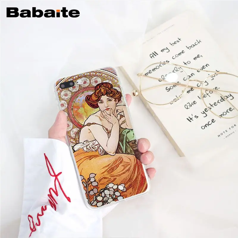 Babaite художественный плакат ALPHONSE MUCHA Тонкий чехол для телефона для iphone 11 Pro 11Pro Max X XS MAX 6 6s 7 7plus 8 8Plus 5 5S SE XR - Цвет: A2