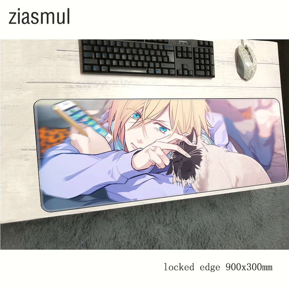 Игровой коврик для мыши yuri на льду 900x300x3 мм игровой высокого качества аксессуары