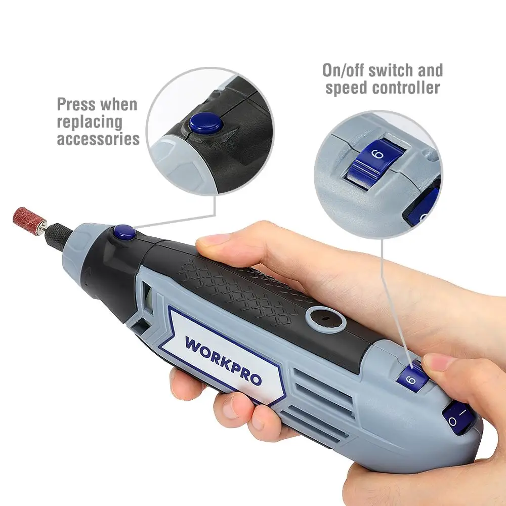 WORKPRO 130W Mini Drill Rotary Tool With Grinding
