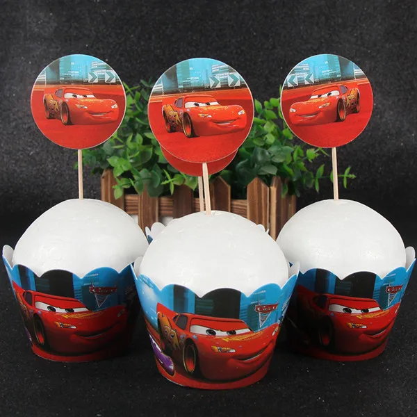 Cartoon Cars Aluminum Foil Party Balloons Kids Happy Birthday Party Decoration Baby Shower Party Supplies Favors 1pc - Цвет: cake wrap 12pcs