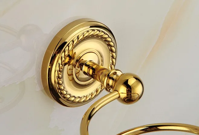 Luxury Gold Color Brass hair dryer rack for Wall Shelf rack Stand Wall-mounted Bathroom Walls Hairdryer Holder zba608