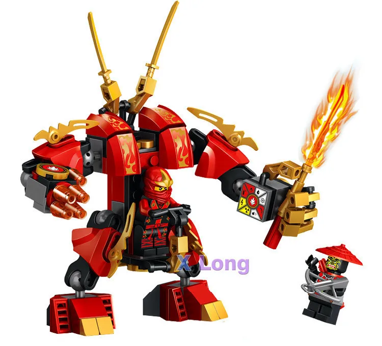 

2015 New Arrival Plastic Ninja go Kai Flame Mech Minifigure Building Blocks Toy Figure Set Model Ninja Compatible Legoe
