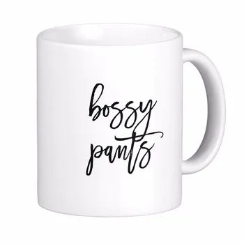 

Funny Bossy Pants Saying White Coffee Mugs Tea Mug Customize Gift By LVSURE Ceramic Mug Travel Coffee Mugs